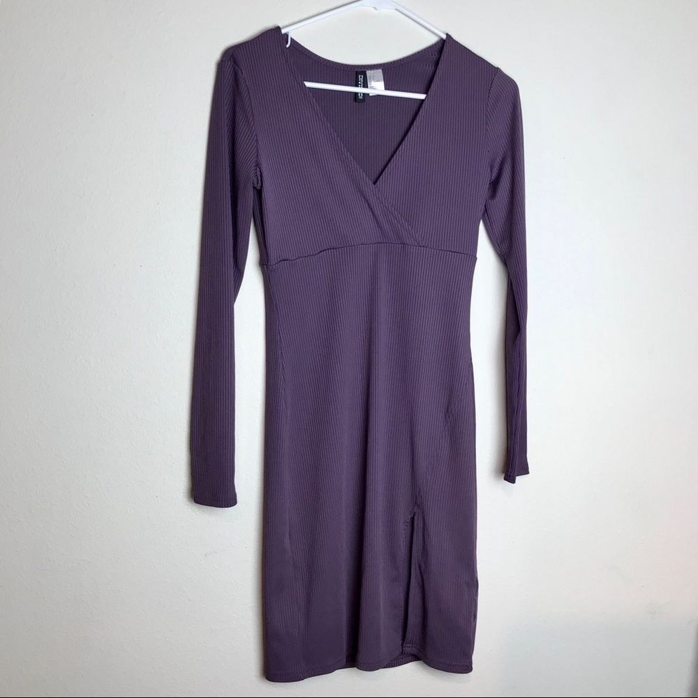 H&M Ribbed Bodycon Slit Dress